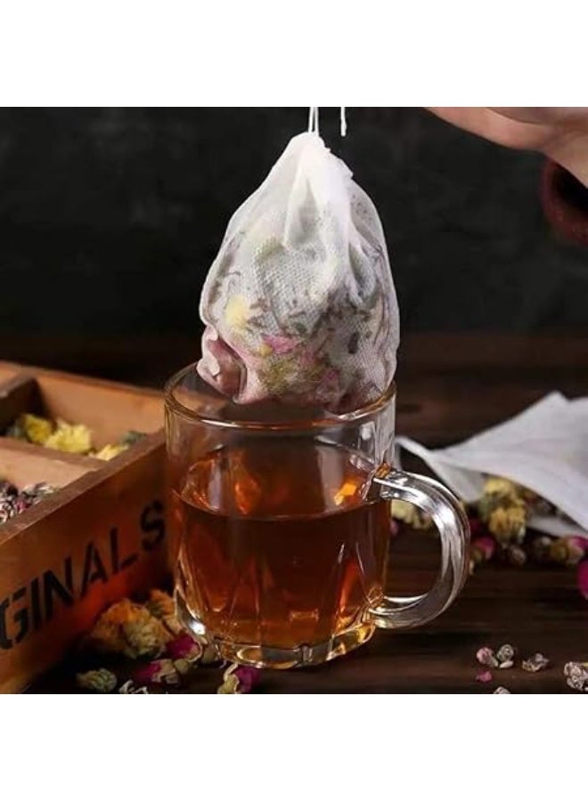 "Multi-purpose healthy herb and spice bags made of natural, safe cotton fabric for filtering hot drinks such as anise, fenugreek, hibiscus, and mint. Size: 8×10 cm. Pack: 100 pieces (H)." - Image 4